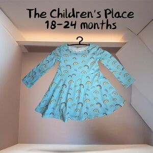Children’s place, 18-24 mos., casual rainbow dress, long, sleeve soft fabric.